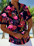 Flamingo Men's Pocket Short Sleeve Shirts