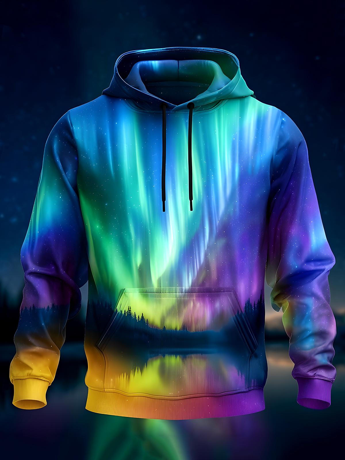 Aurora Men's Long Sleeve Pocket Hoodies