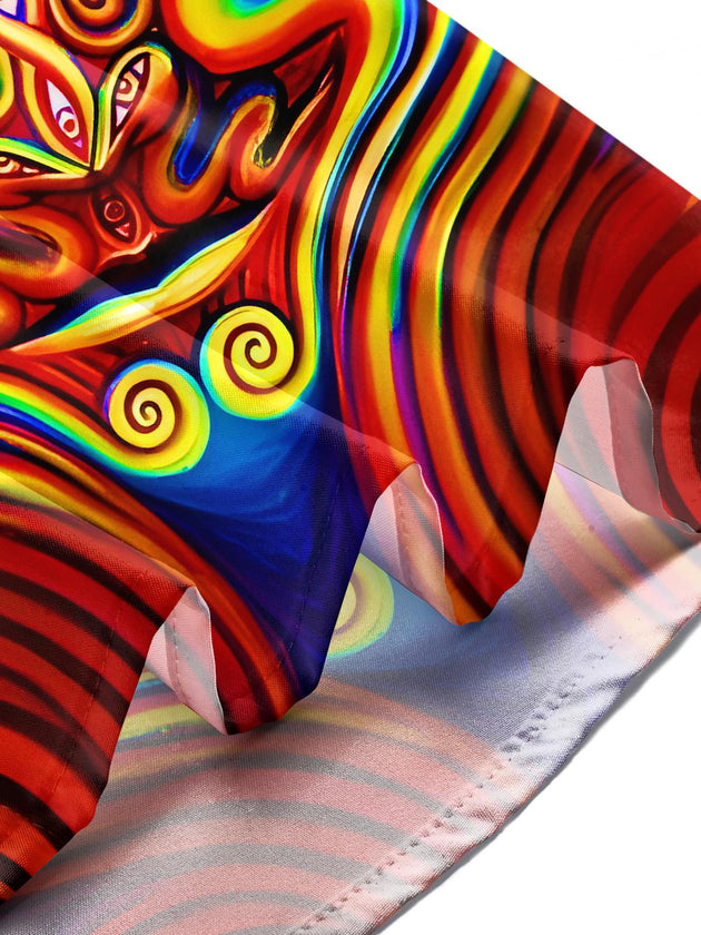 men's psychedelic print shirt summer vacation