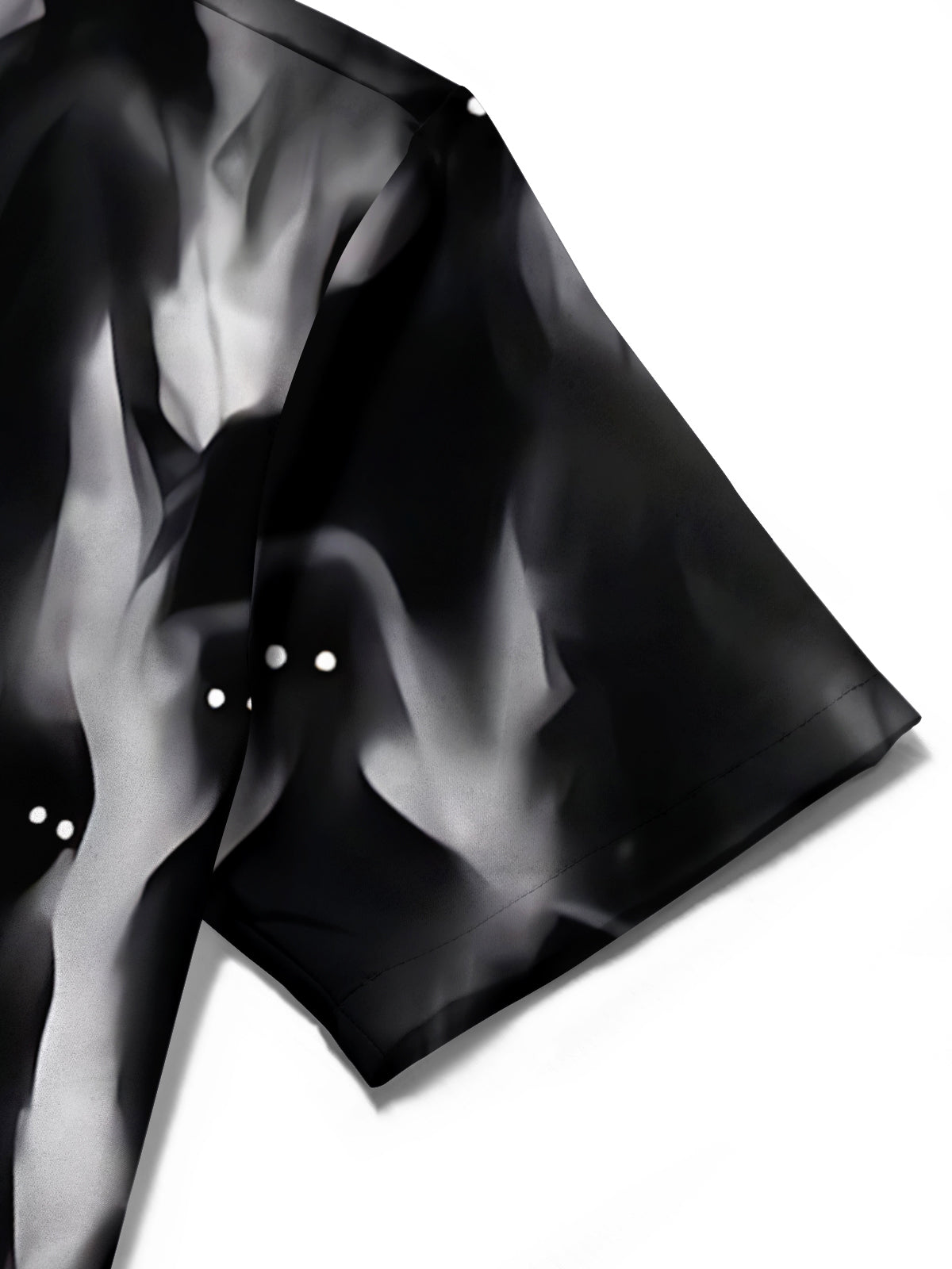 men's ghost print short sleeve shirt flat lay pattern detail
