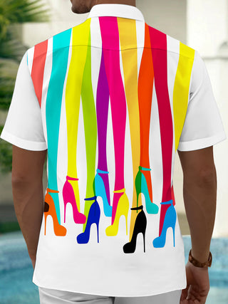 men's colorful artistic design shirt back view