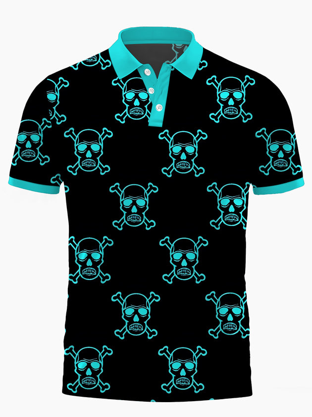 men's skull print shirt front view