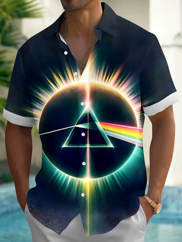 men's music print shirt front view