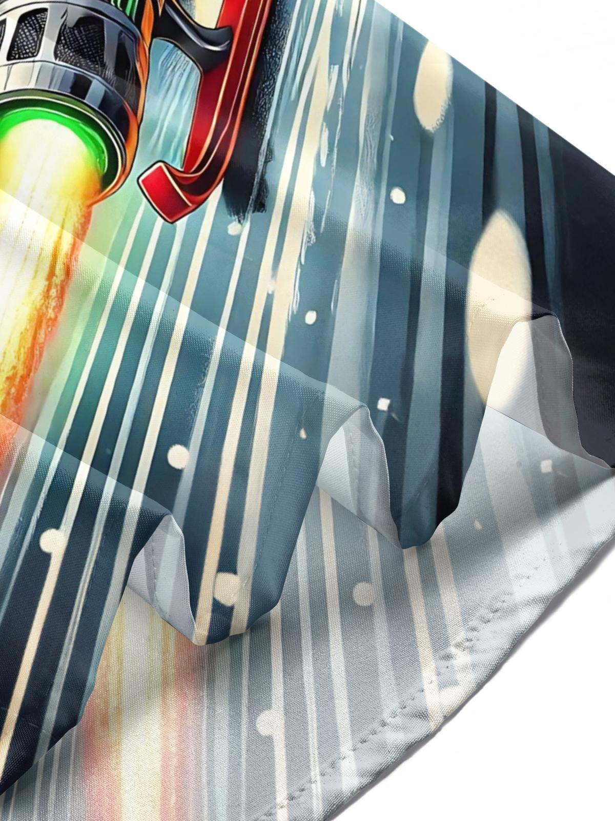 Christmas Santa Claus Print Men's Pocket Short Sleeve Shirts