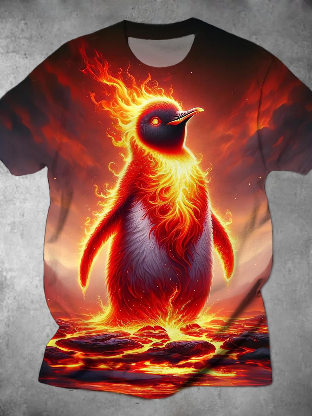 Penguin Round Neck Short Sleeve Men's T-shirt