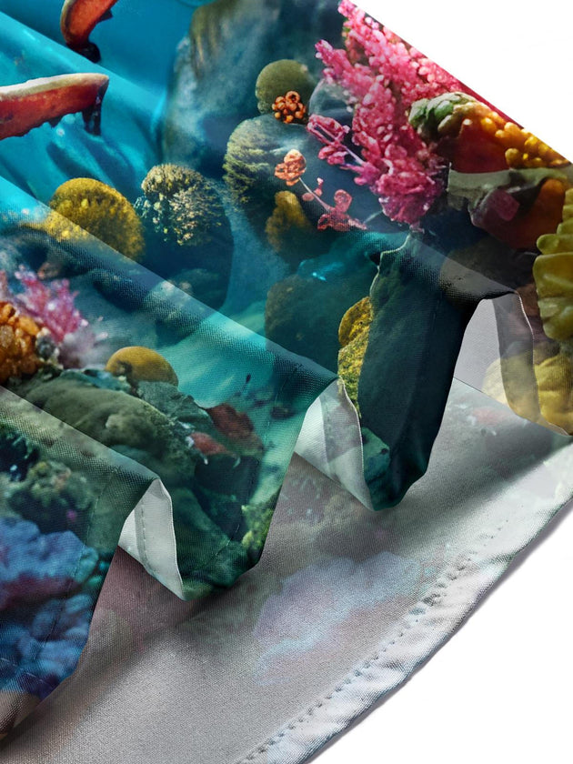 men's shark print shirt summer vacation view 7