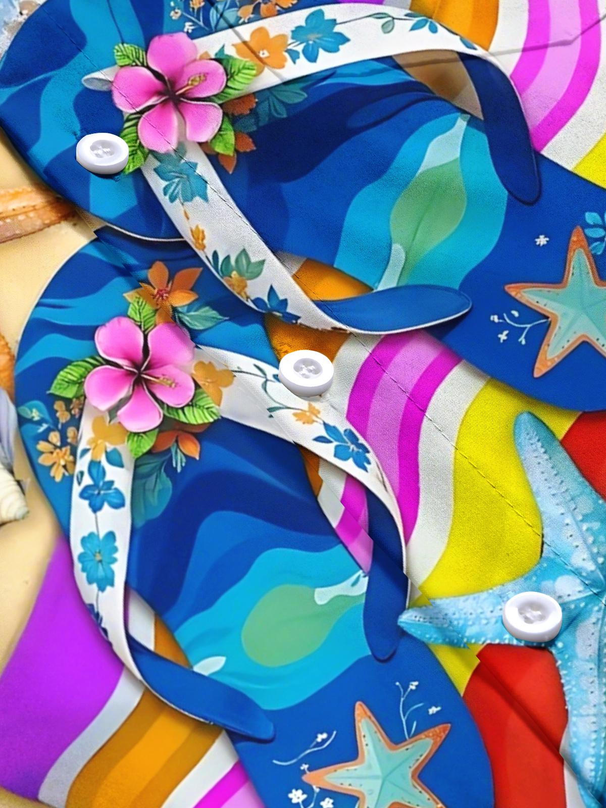 Hawaiian Print Men's Pocket Short Sleeve Shirts