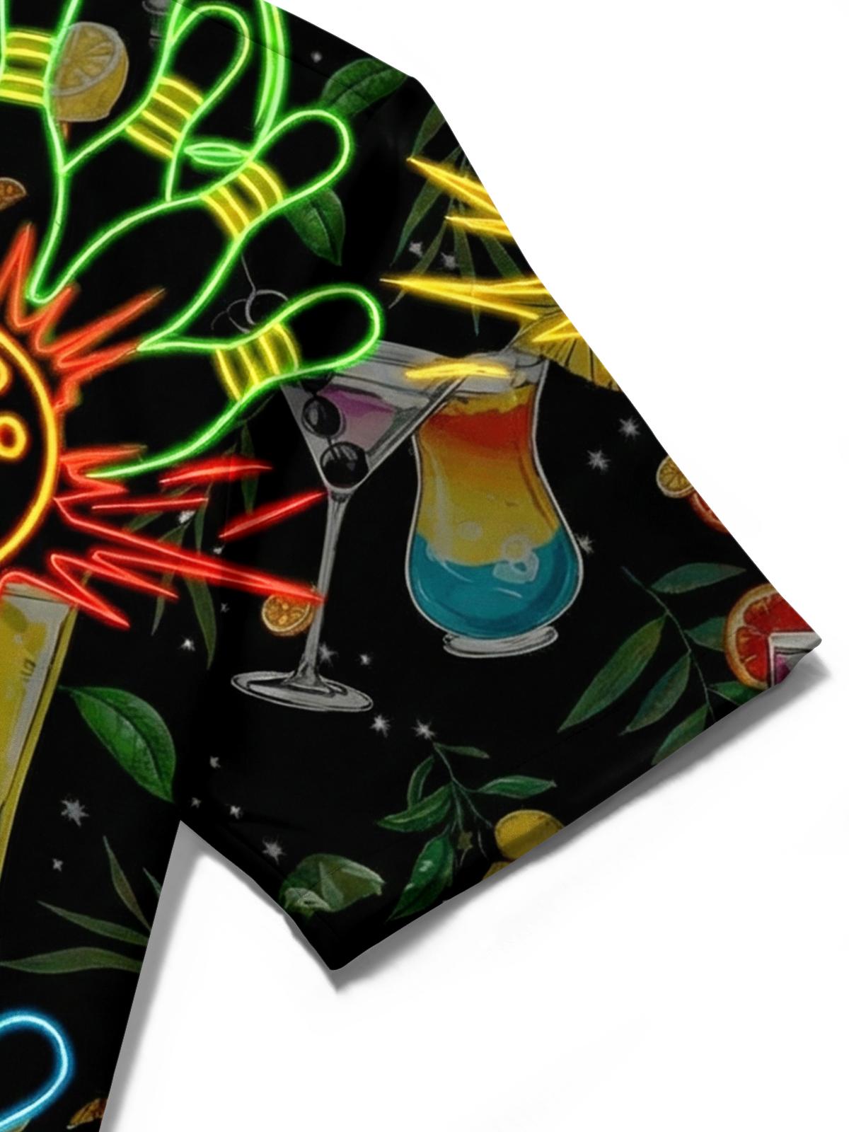men's sports print shirt close-up short sleeve