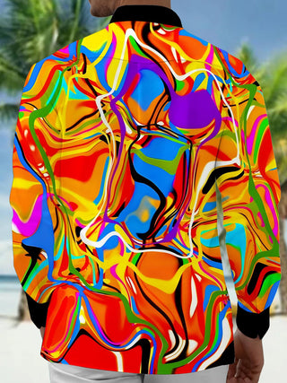 men's colorful tye dye shirt back view