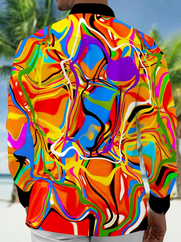 men's colorful tye dye shirt back view