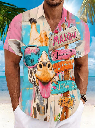 men's Hawaiian shirt front view tropical beach vacation