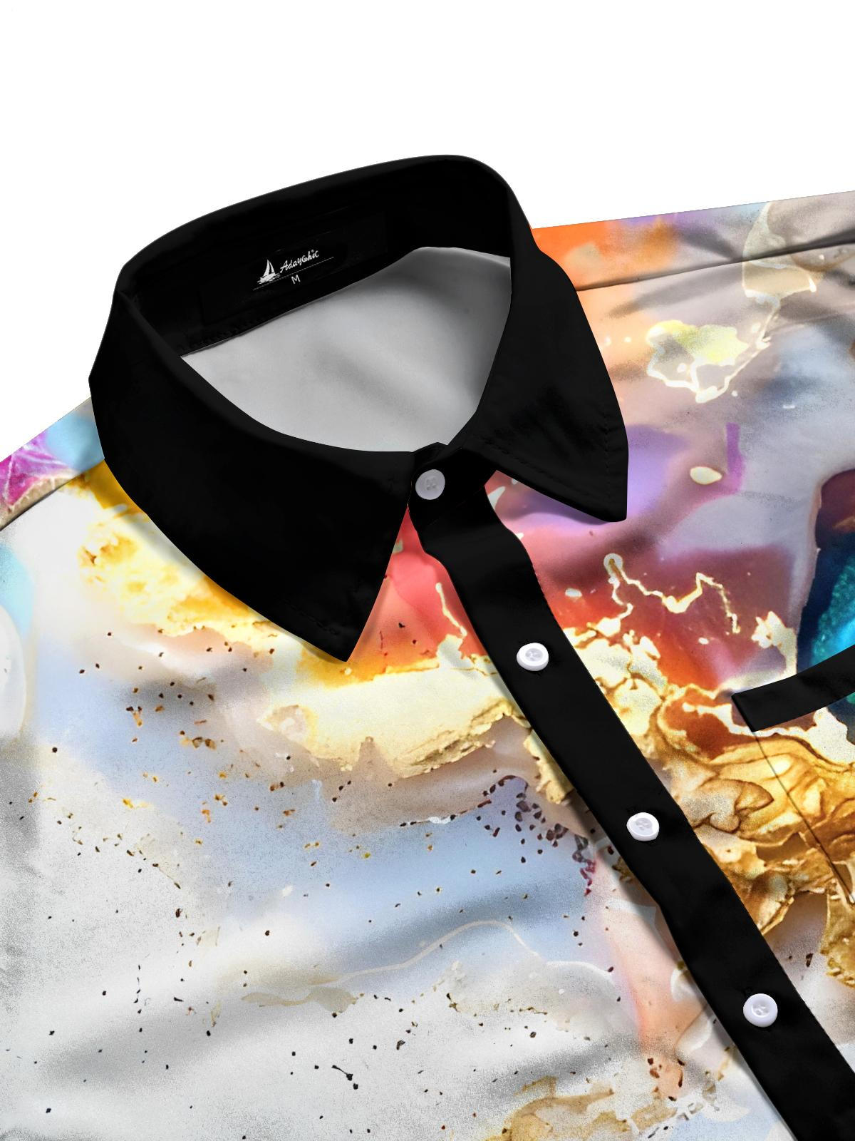 Abstract Men's Pocket Short Sleeve Shirts