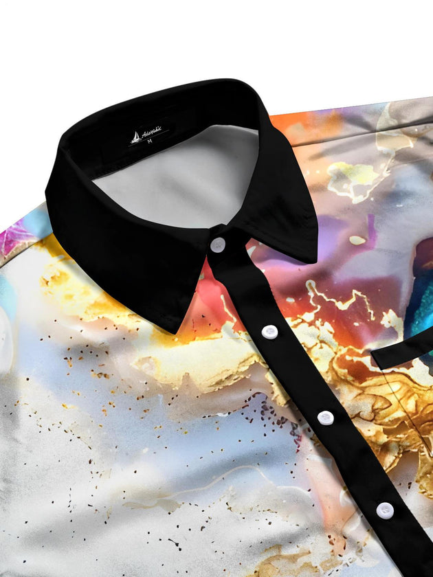 men's Hawaiian short sleeve flat lay shirt
