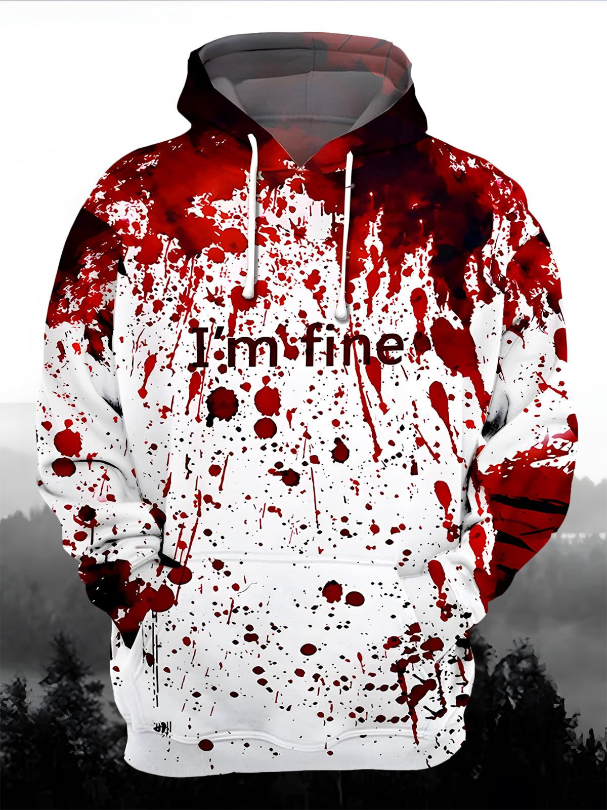 I'm Fine Men's Long Sleeve Pocket Hoodies