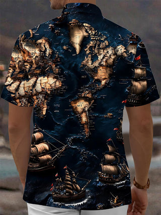 men's retro style shirt back view