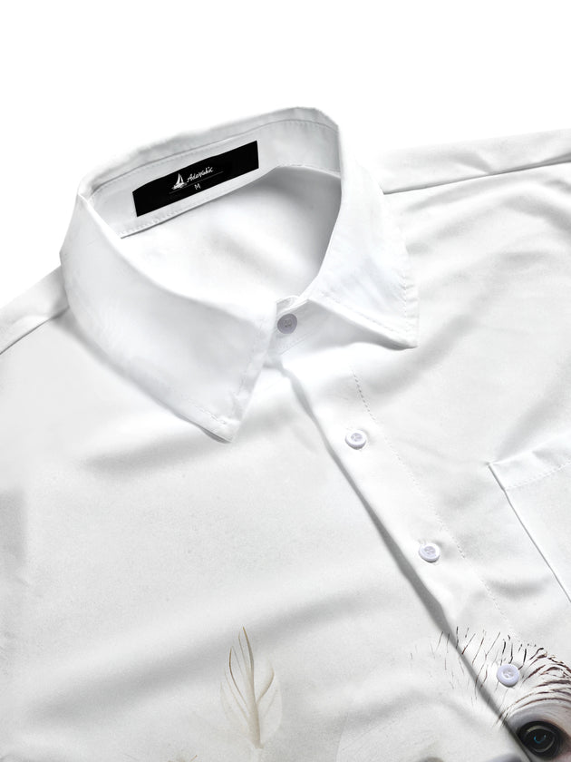 men's graphic art shirt side view