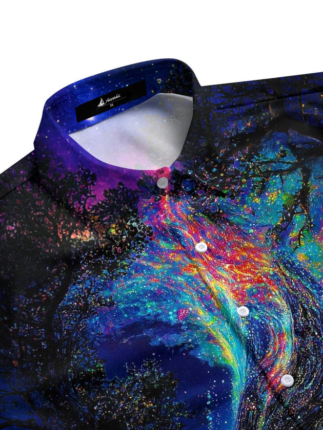 men's graphic art shirt side view
