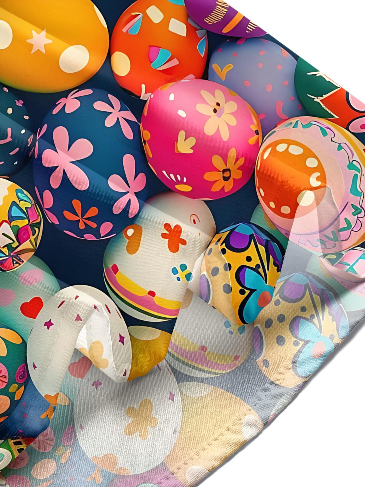 Easter Egg Print Men's Pocket Short Sleeve Shirts