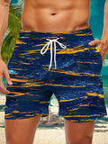 Abstract Gradient Print Men's Shorts With Pocket