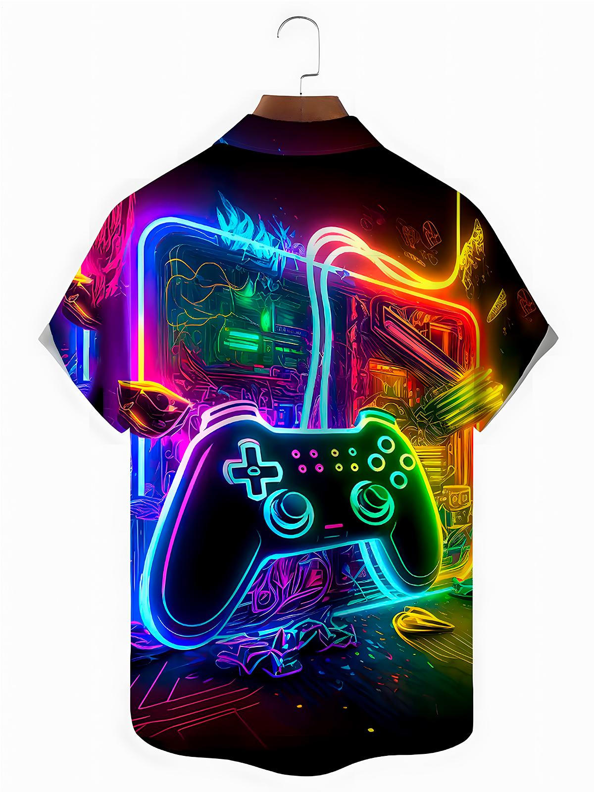 Game Console Men's Pocket Short Sleeve Shirts