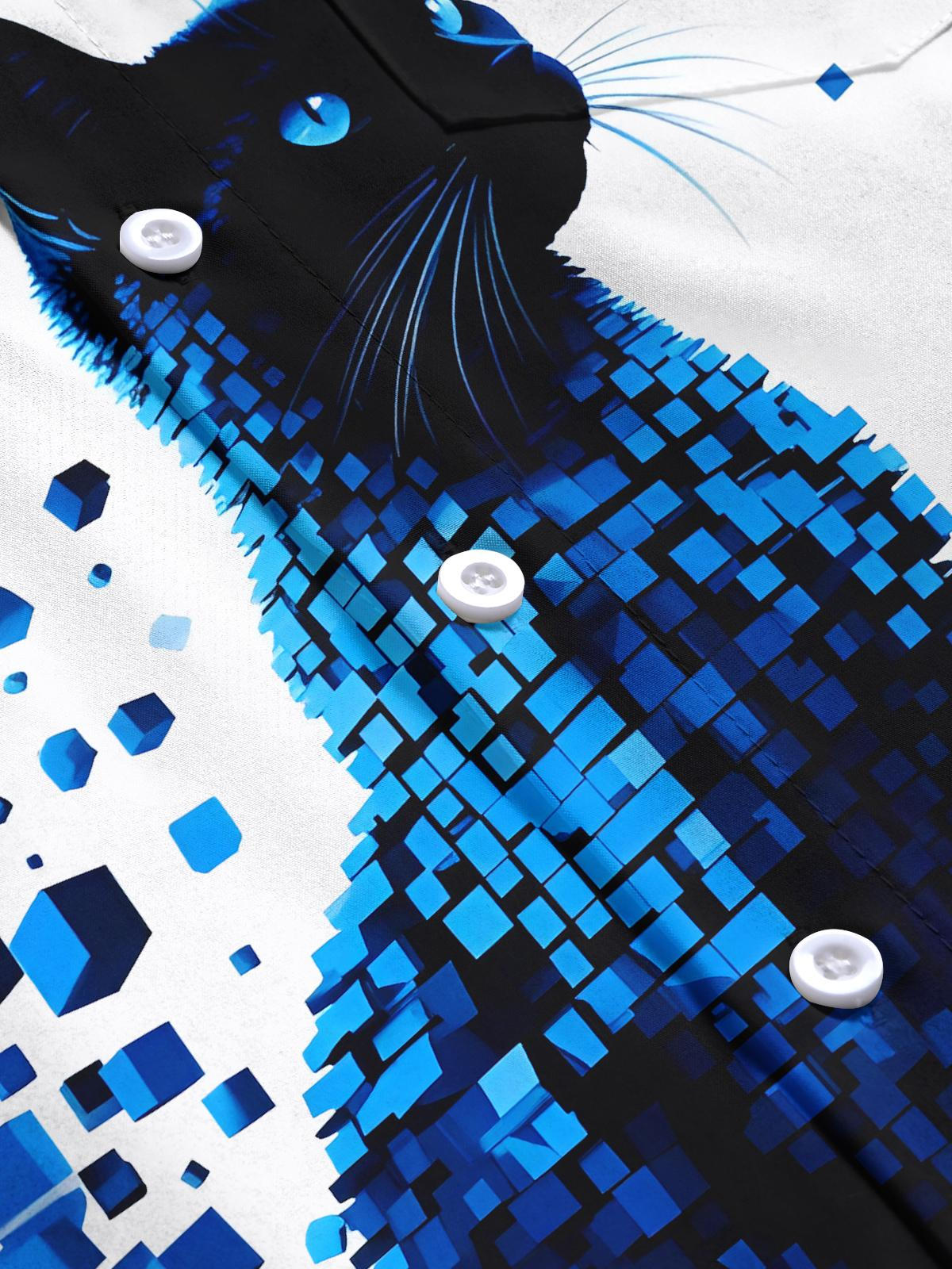 Cat Men's Pocket Short Sleeve Shirts