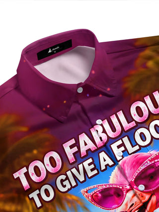 Cool Hawaiian Flamingo Party Men's Pocket Short Sleeve Shirts