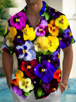 men's floral shirt front view