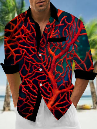 men's Hawaiian shirt front view tropical beach vacation