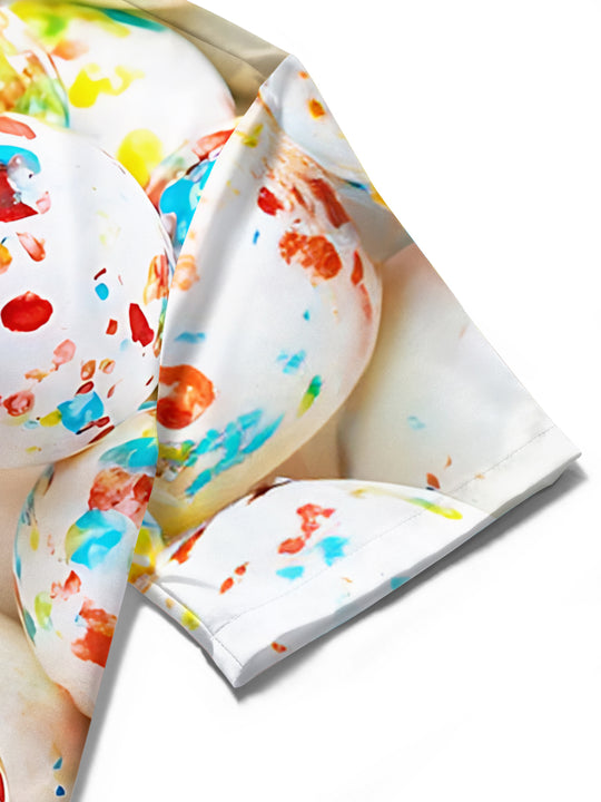 men's printed shirt close-up short sleeve