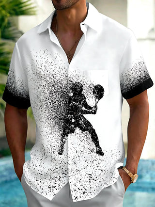 men's sports print shirt front view
