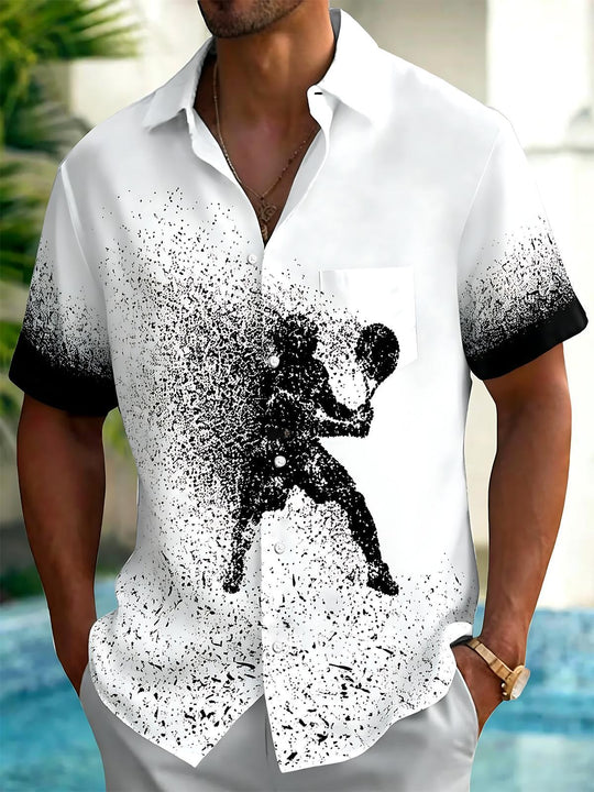men's sports print shirt front view