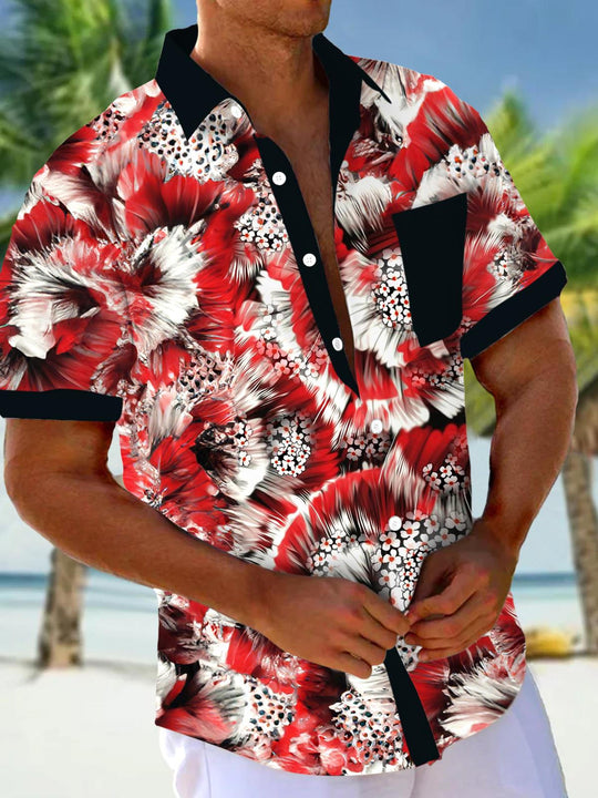 men's Hawaiian shirt front view tropical beach vacation