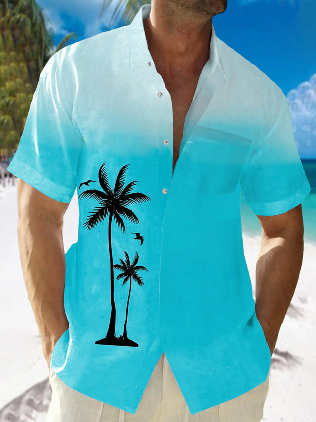 men's Hawaiian shirt front view tropical beach vacation