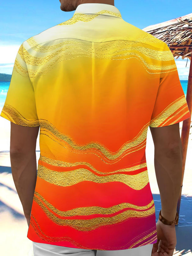 Men's abstract tie dye short sleeve shirt back view