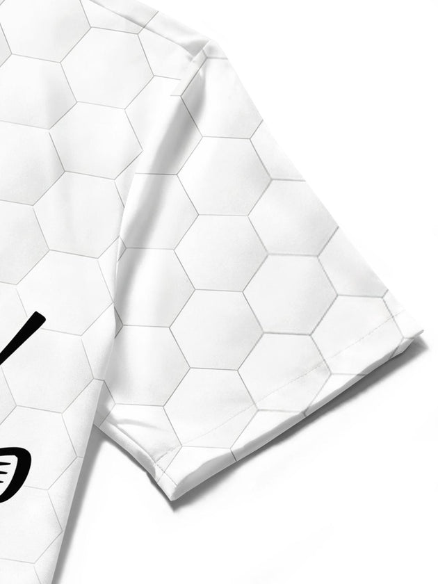 Bowling Print Men's Pocket Short Sleeve Shirts