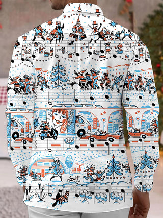 men's holiday shirt back view