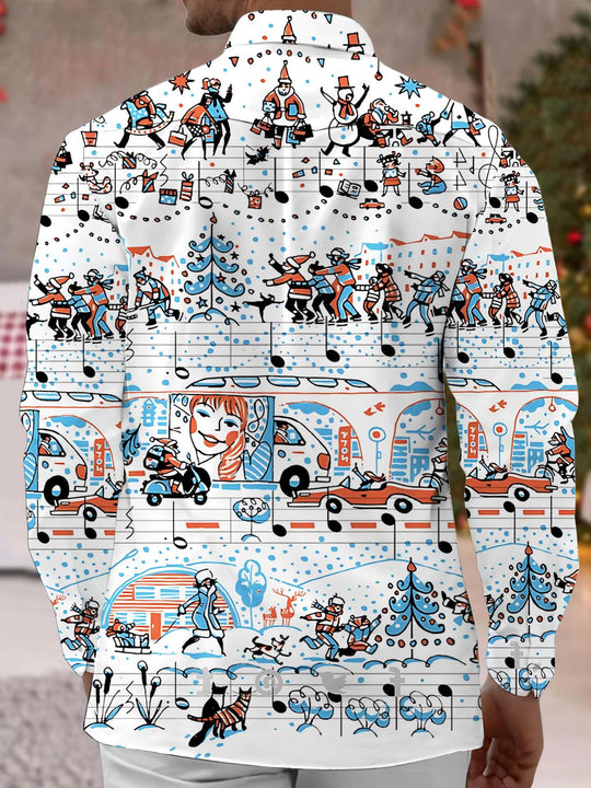 men's holiday shirt back view