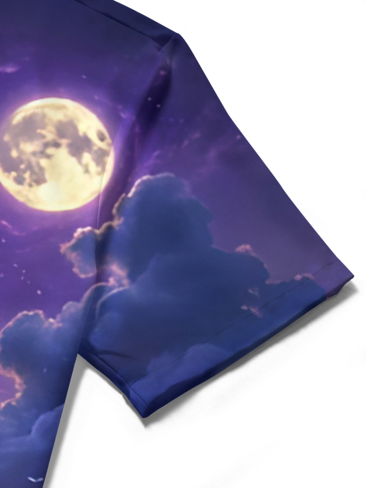 Mermaid Moon Boat Print Men's Pocket Short Sleeve Shirts