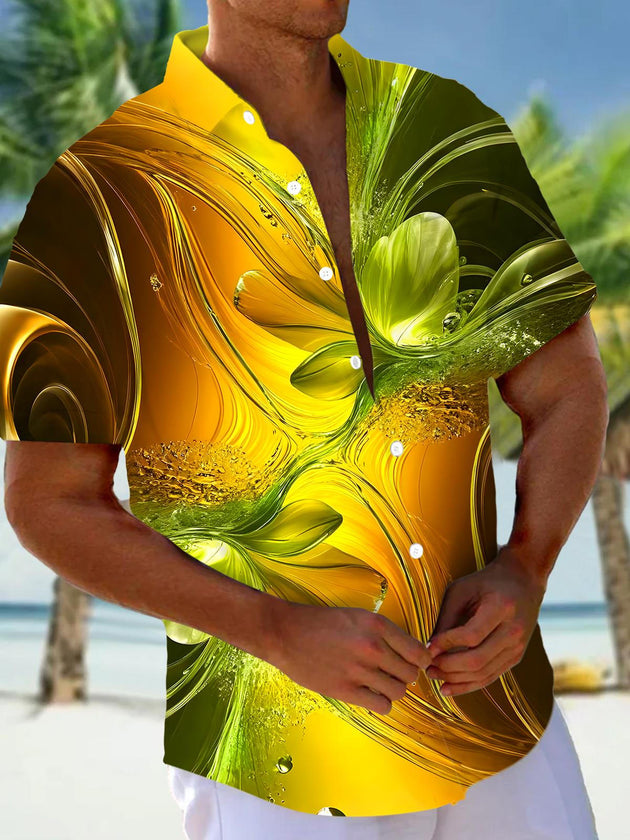 men's floral shirt front view