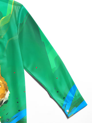 Men's Animal Tiger long sleeve shirt close-up detail view