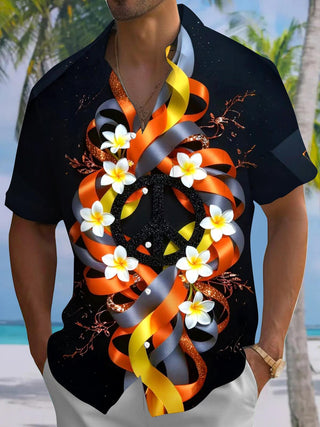 men's floral shirt front view