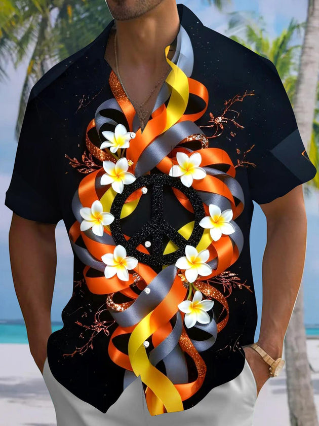 men's floral shirt front view