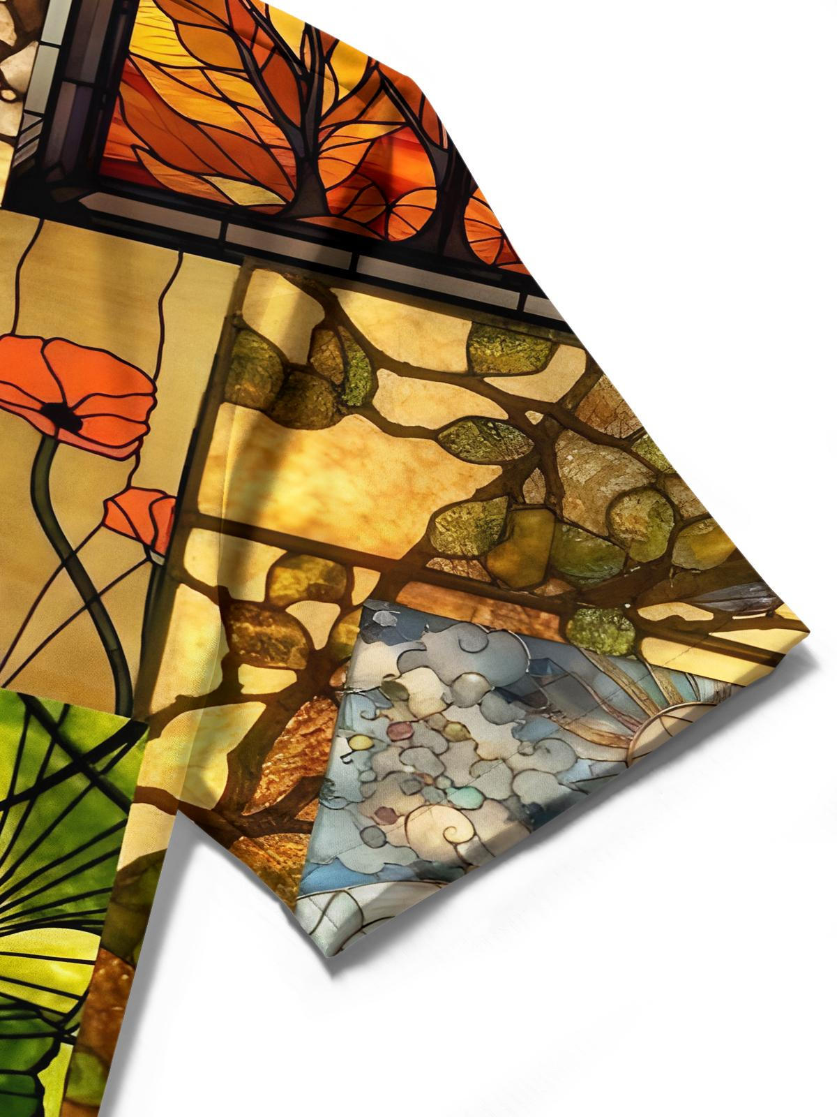 Floral Men's Pocket Short Sleeve Shirts