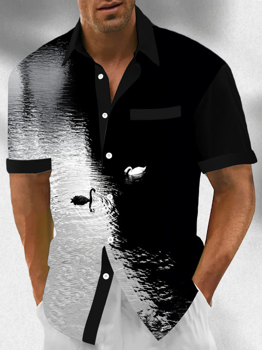 men's patterned sweater shirt front view