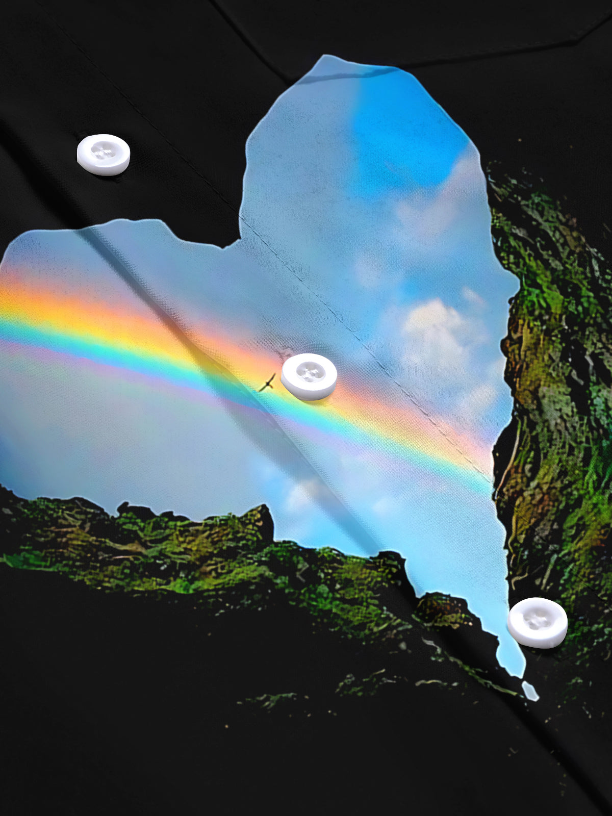 Rainbow Print Men's Pocket Short Sleeve Shirts