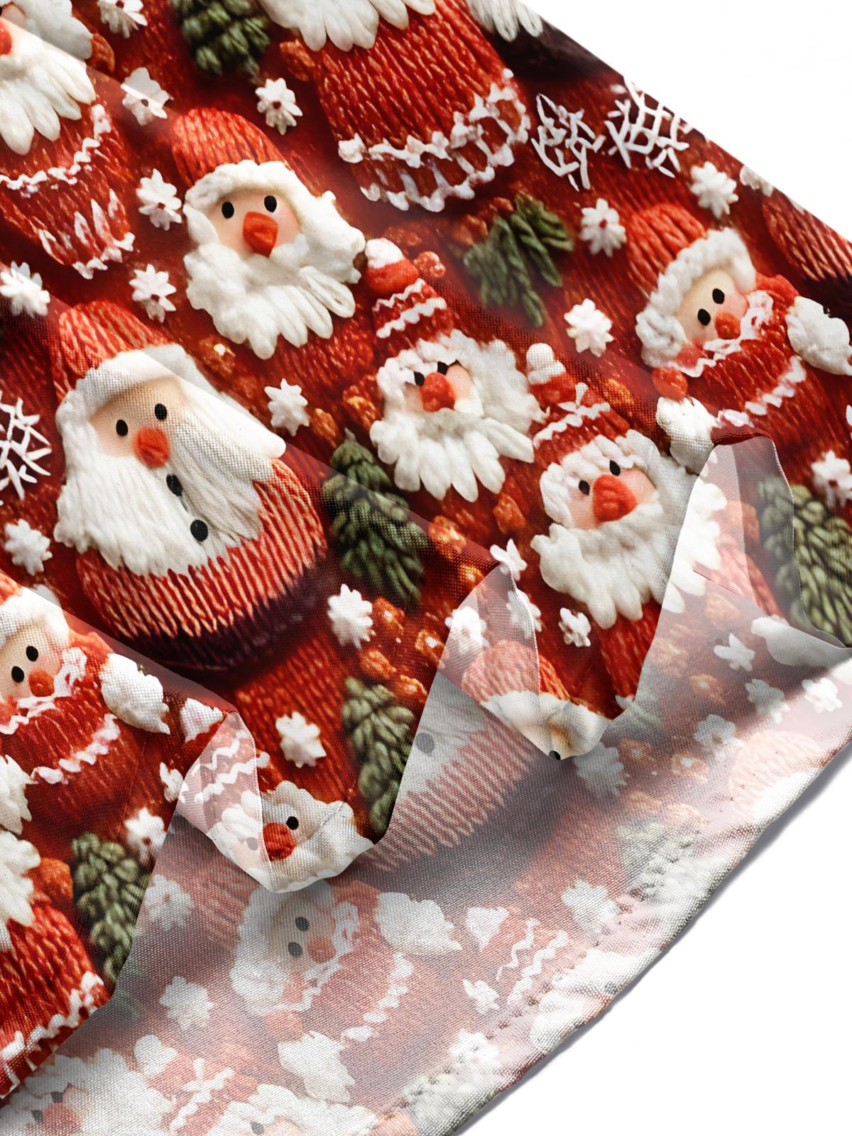 Funny Christmas Santa Claus Xmas Men's Pocket Short Sleeve Shirts