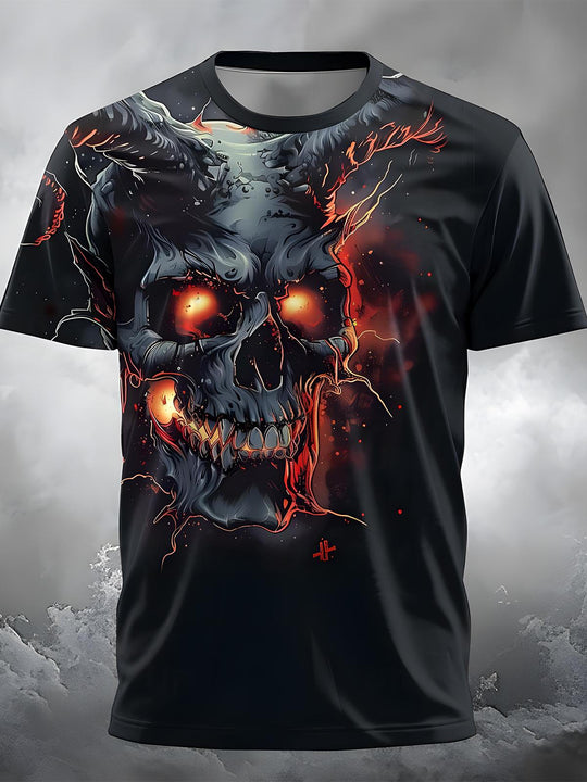 men's skull print graphic t-shirt front view