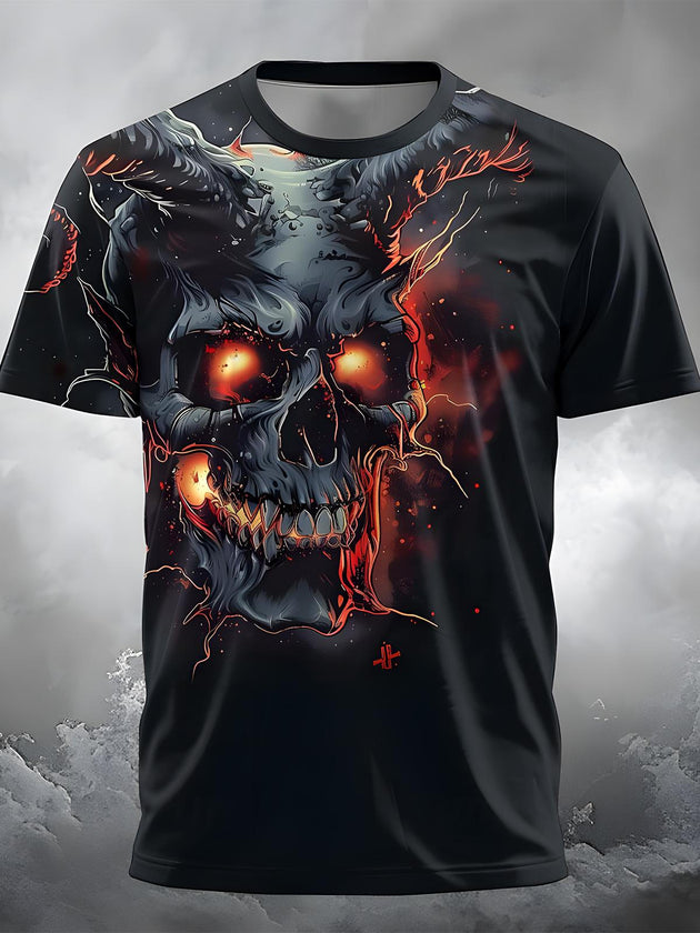 men's skull print graphic t-shirt front view