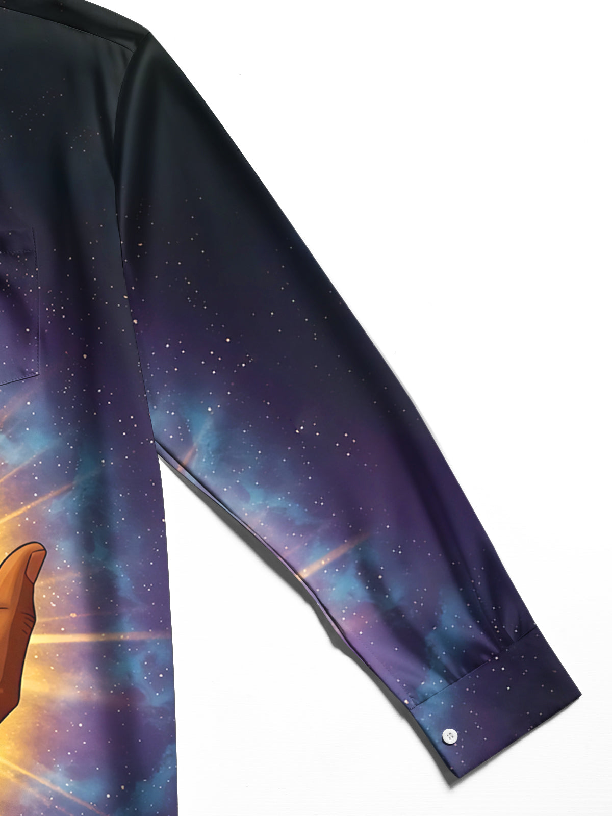 Christian Cross Print Men's Pocket Long Sleeve Shirts