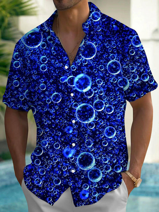 Men's Hawaiian short sleeve shirt front view for tropical beach vacation